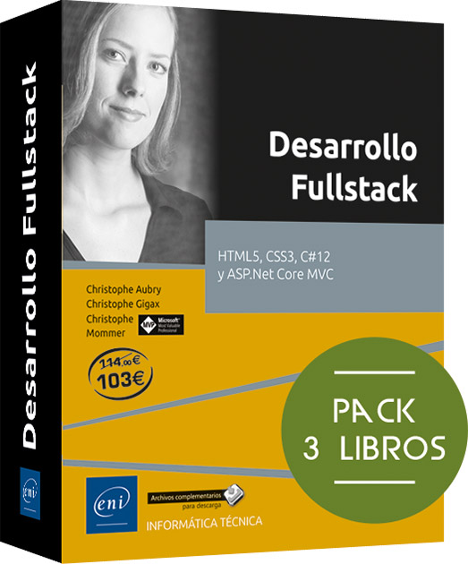 Desarrollo Fullstack - Pack de 3 libros: HTML5, CSS3, C#12 y ASP.Net Core MVC