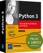 Python 3 Pack de 2 libros: de la algoritmia al dominio del lenguaje (2ª edición)